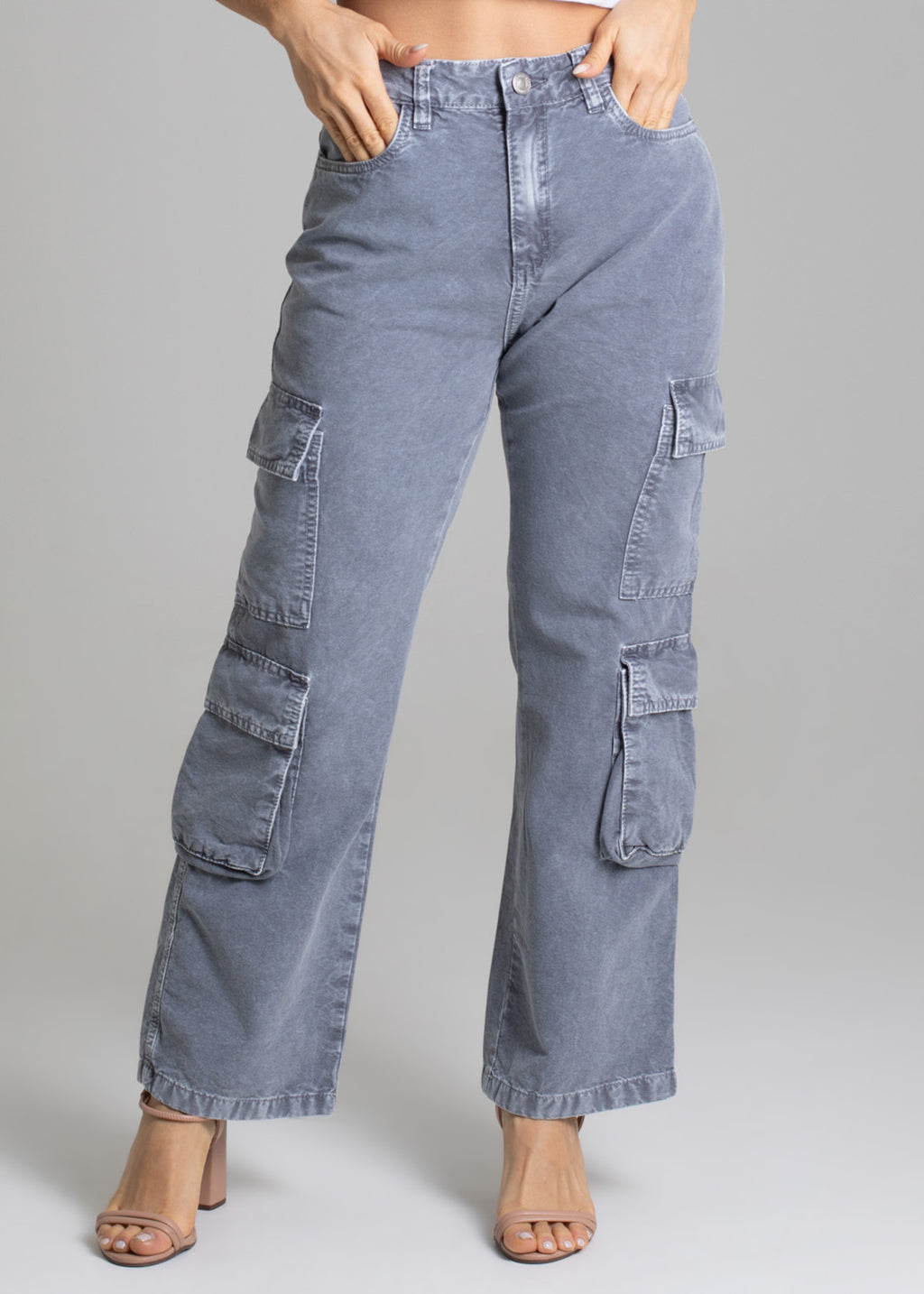 Sawary Straight Canvas Pants - 278902
