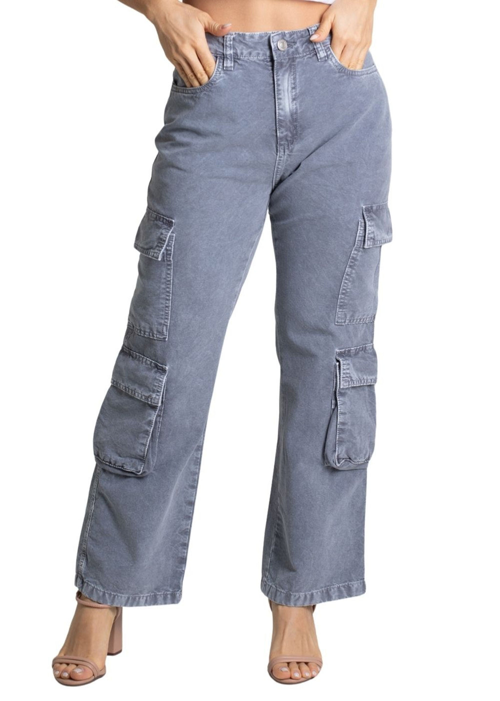 Sawary Straight Canvas Pants - 278902