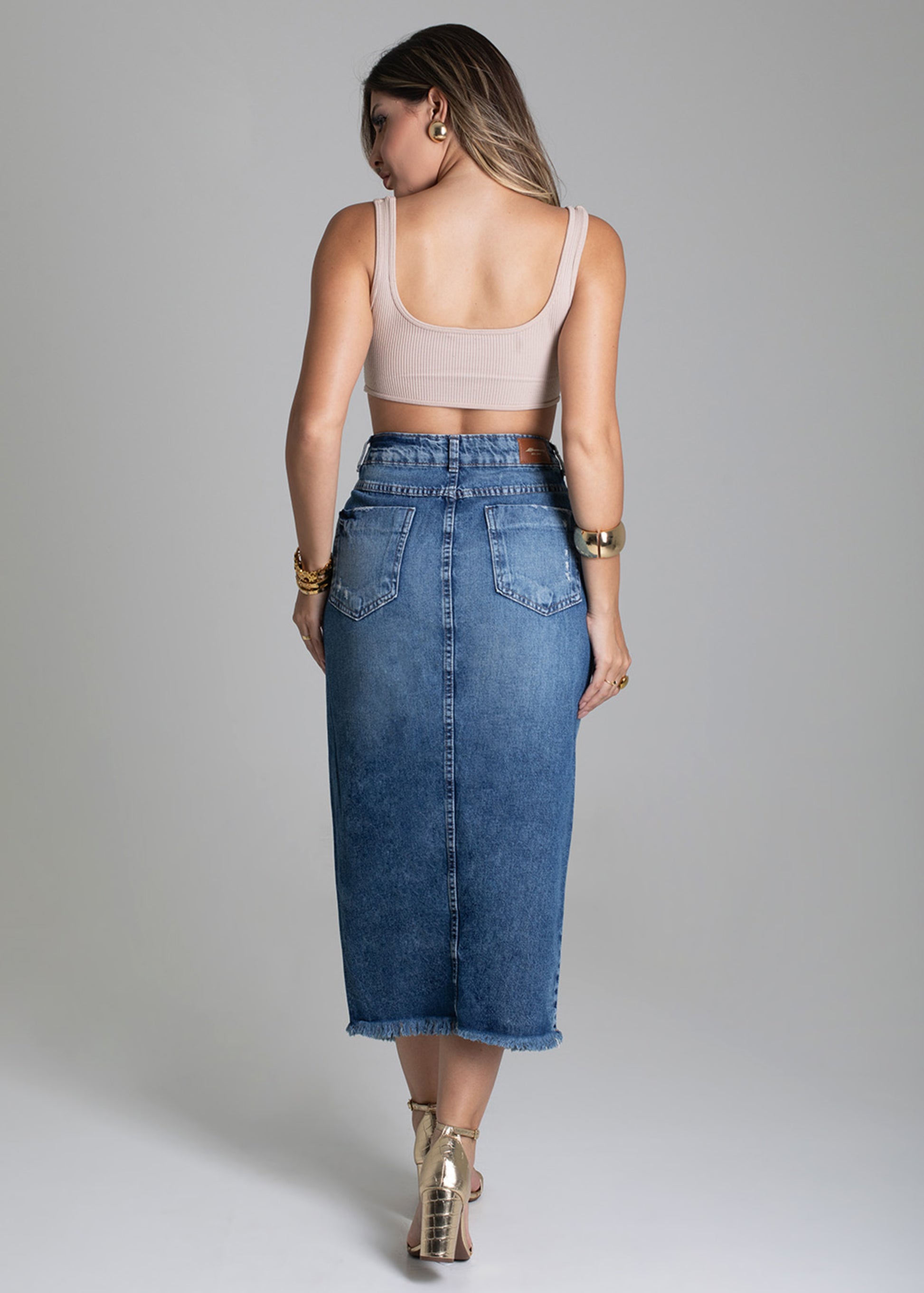 Sawary Midi Jeans Skirt - 278924