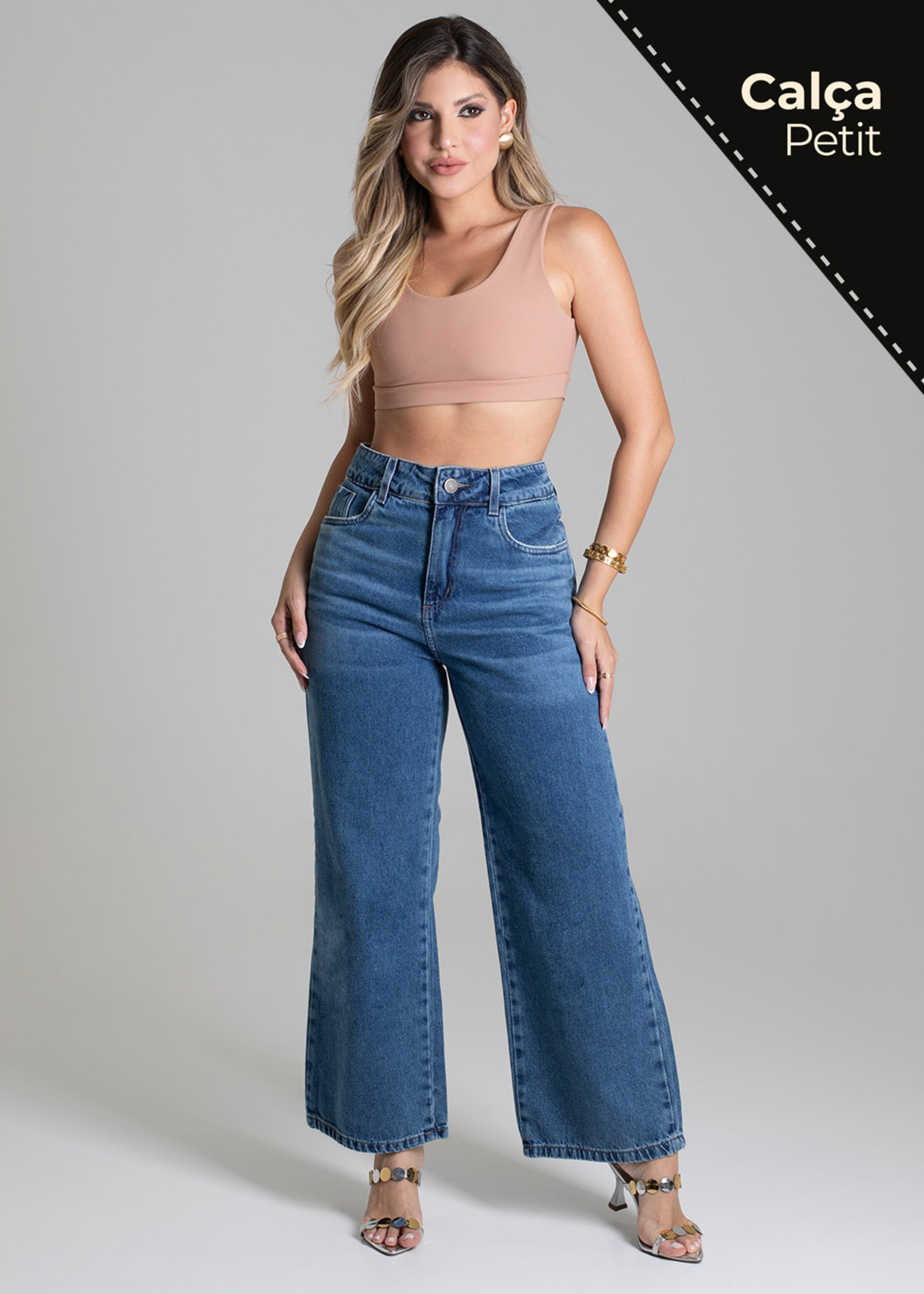 Sawary Wide Leg Petit Jeans Pants - 278930