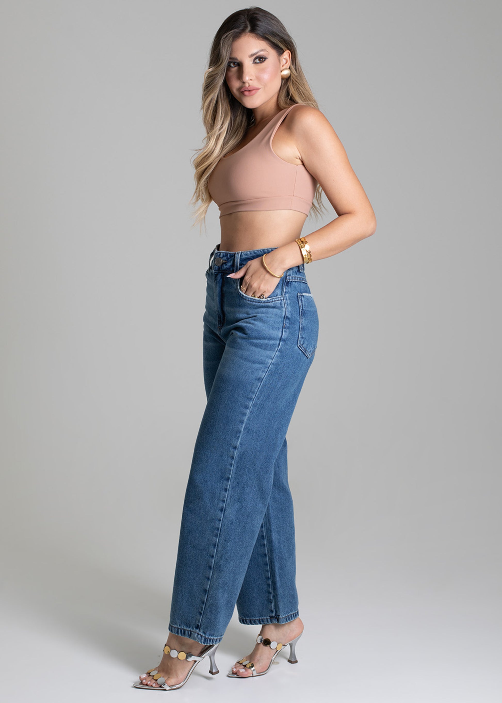 Sawary Wide Leg Petit Jeans Pants - 278930