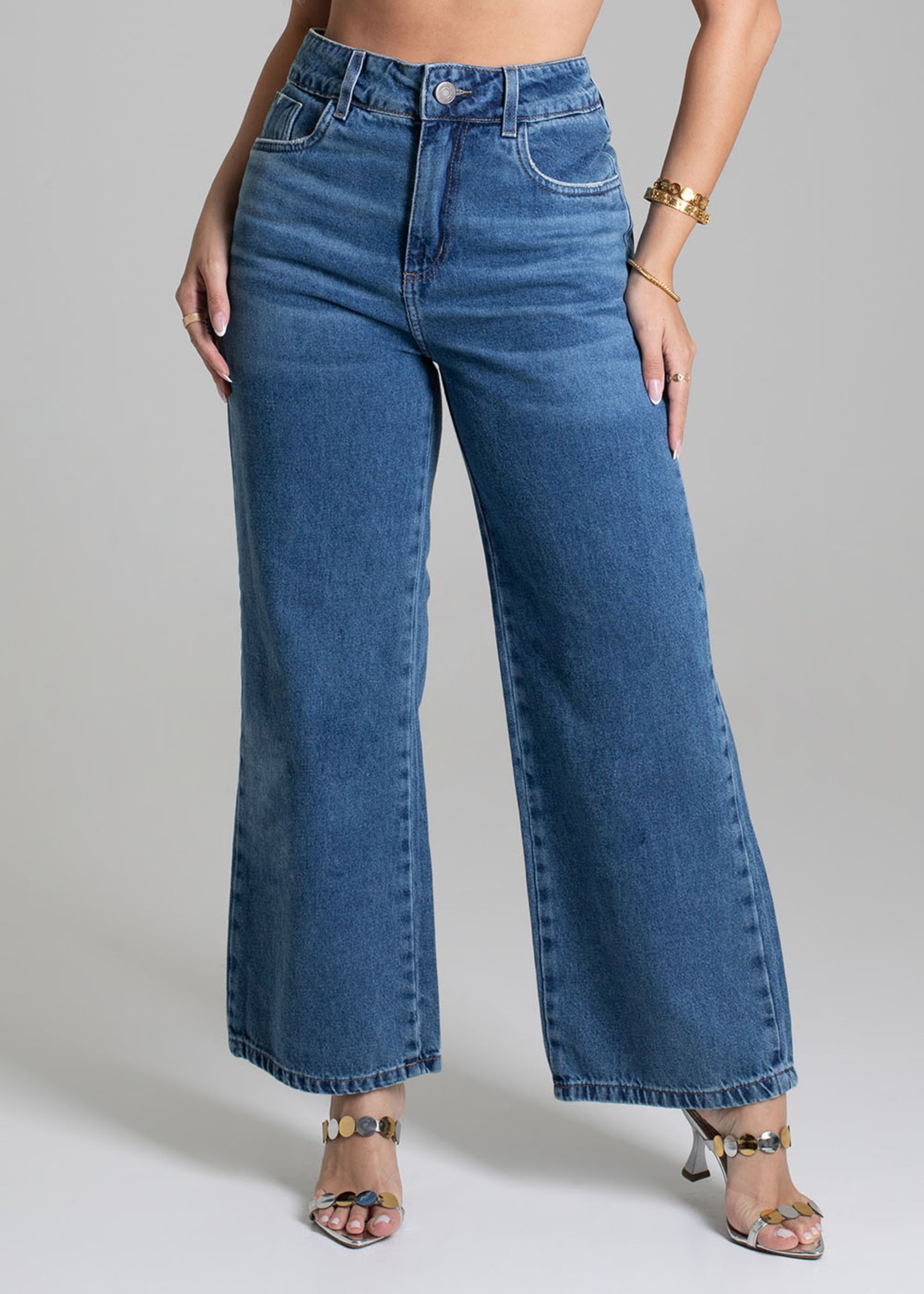 Sawary Wide Leg Petit Jeans Pants - 278930