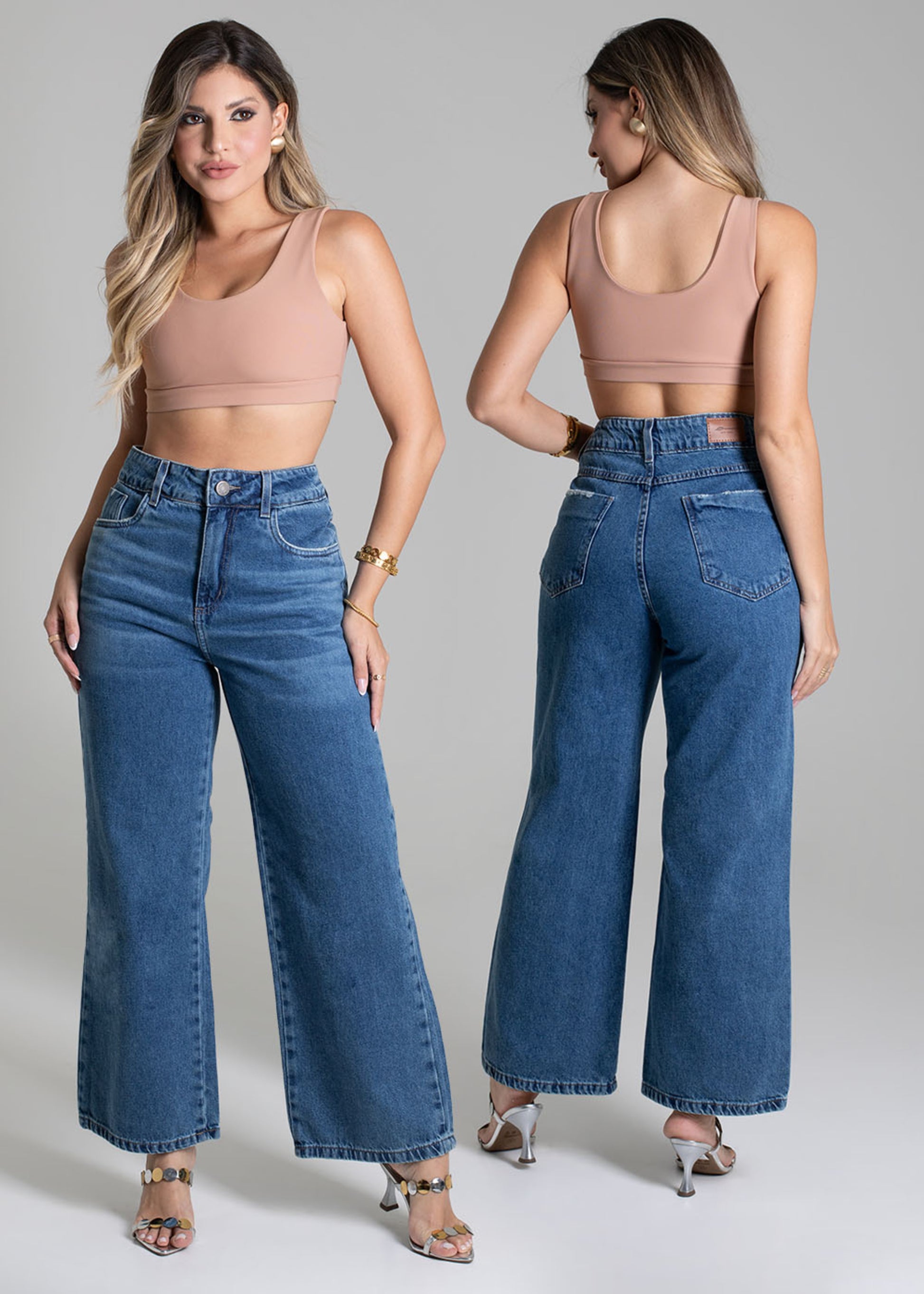 Sawary Wide Leg Petit Jeans Pants - 278930