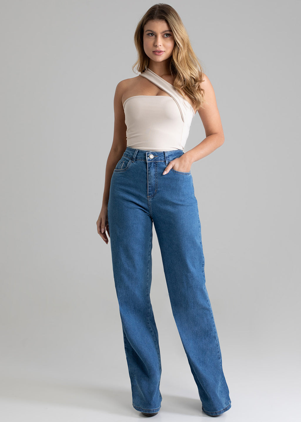 Sawary Wide Leg Jeans Pants - 278936