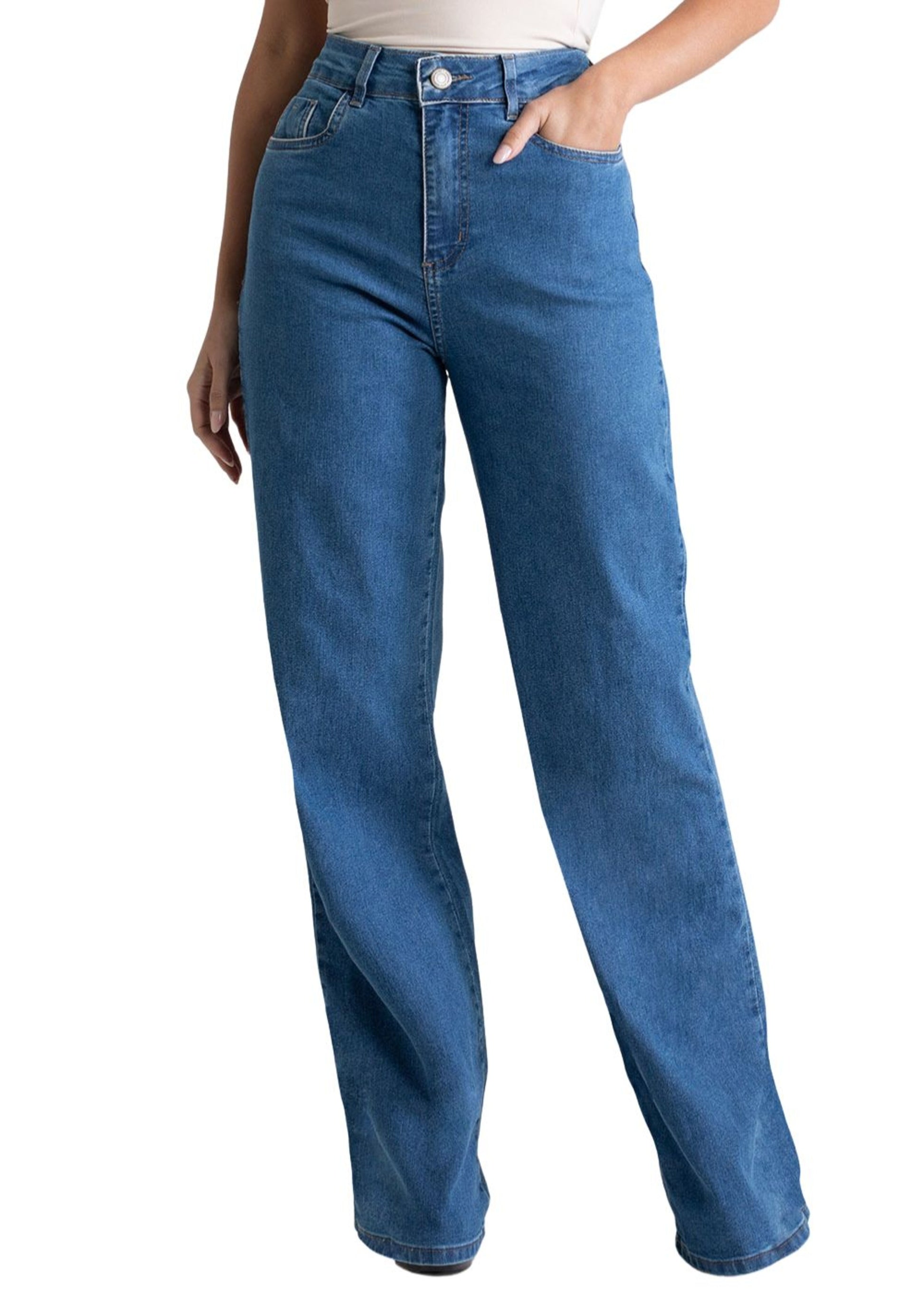 Sawary Wide Leg Jeans Pants - 278936