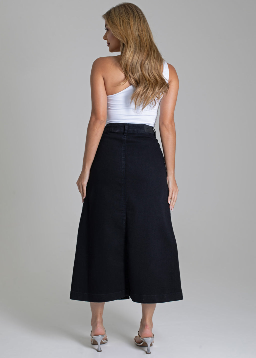 Sawary Midi Canvas Skirt - 279017