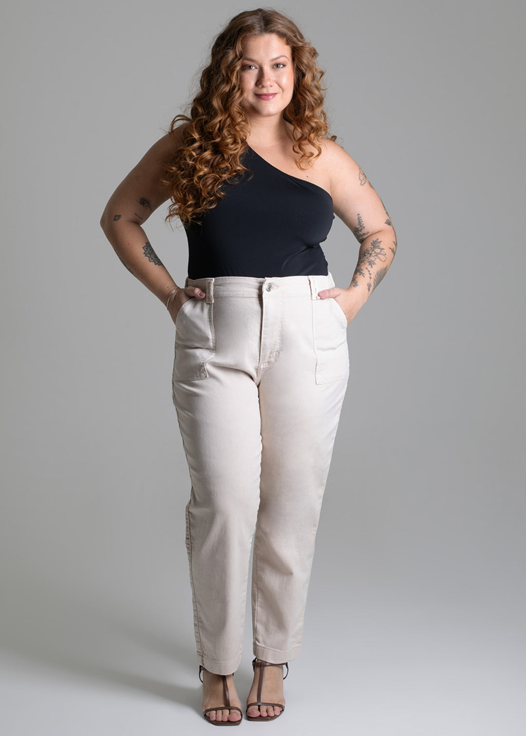 Sawary Plus Size Canvas Pants - 279029