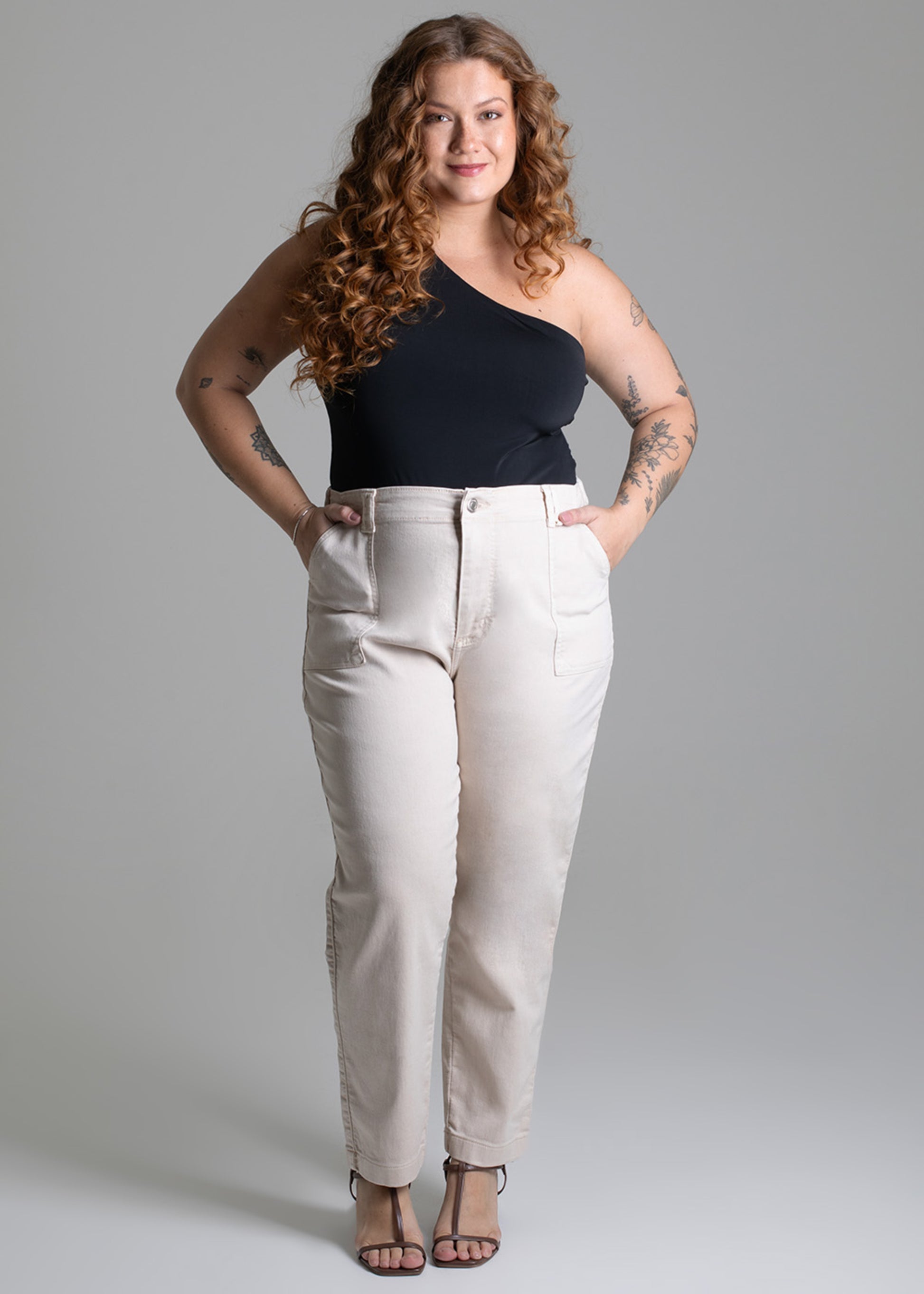 Sawary Plus Size Canvas Pants - 279029