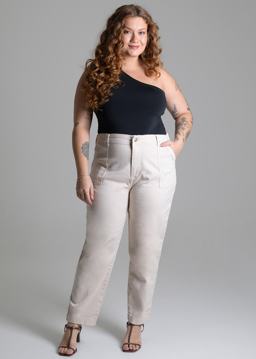 Sawary Plus Size Canvas Pants - 279029
