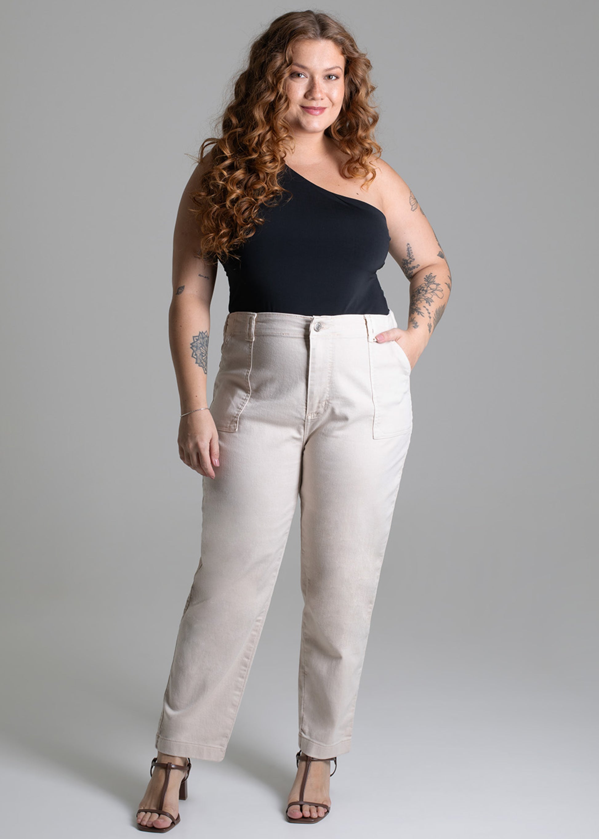 Sawary Plus Size Canvas Pants - 279029