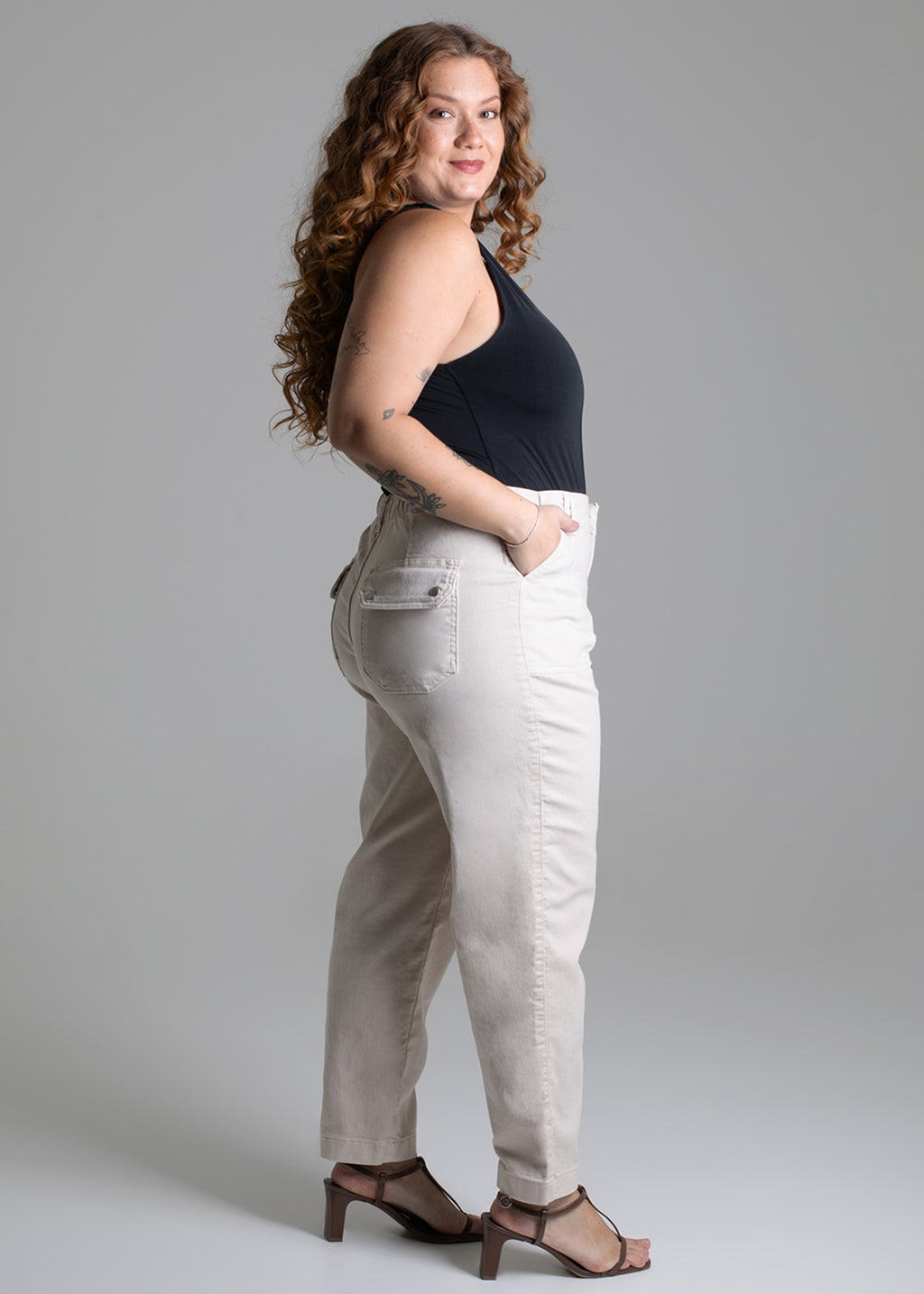 Sawary Plus Size Canvas Pants - 279029