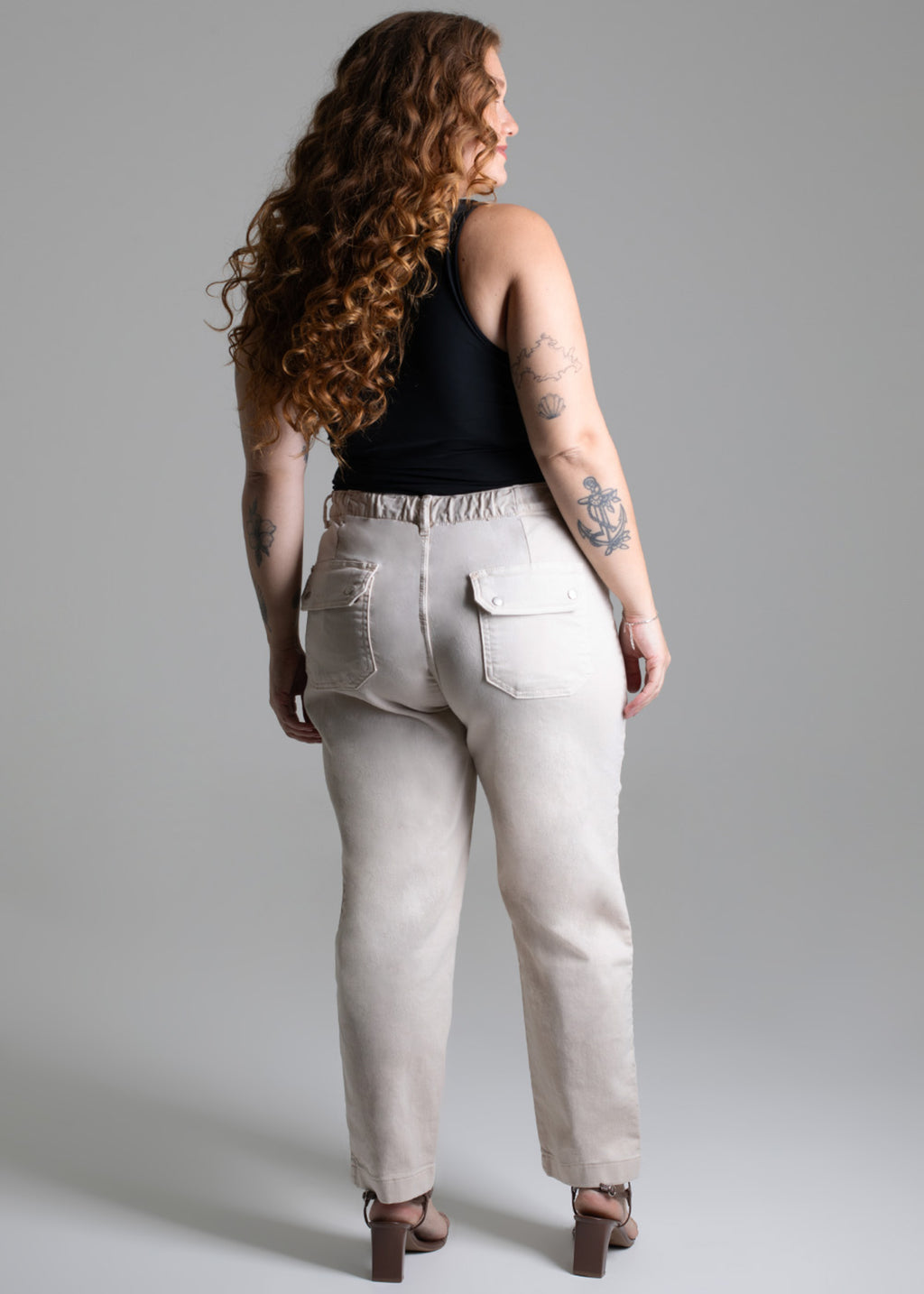 Sawary Plus Size Canvas Pants - 279029