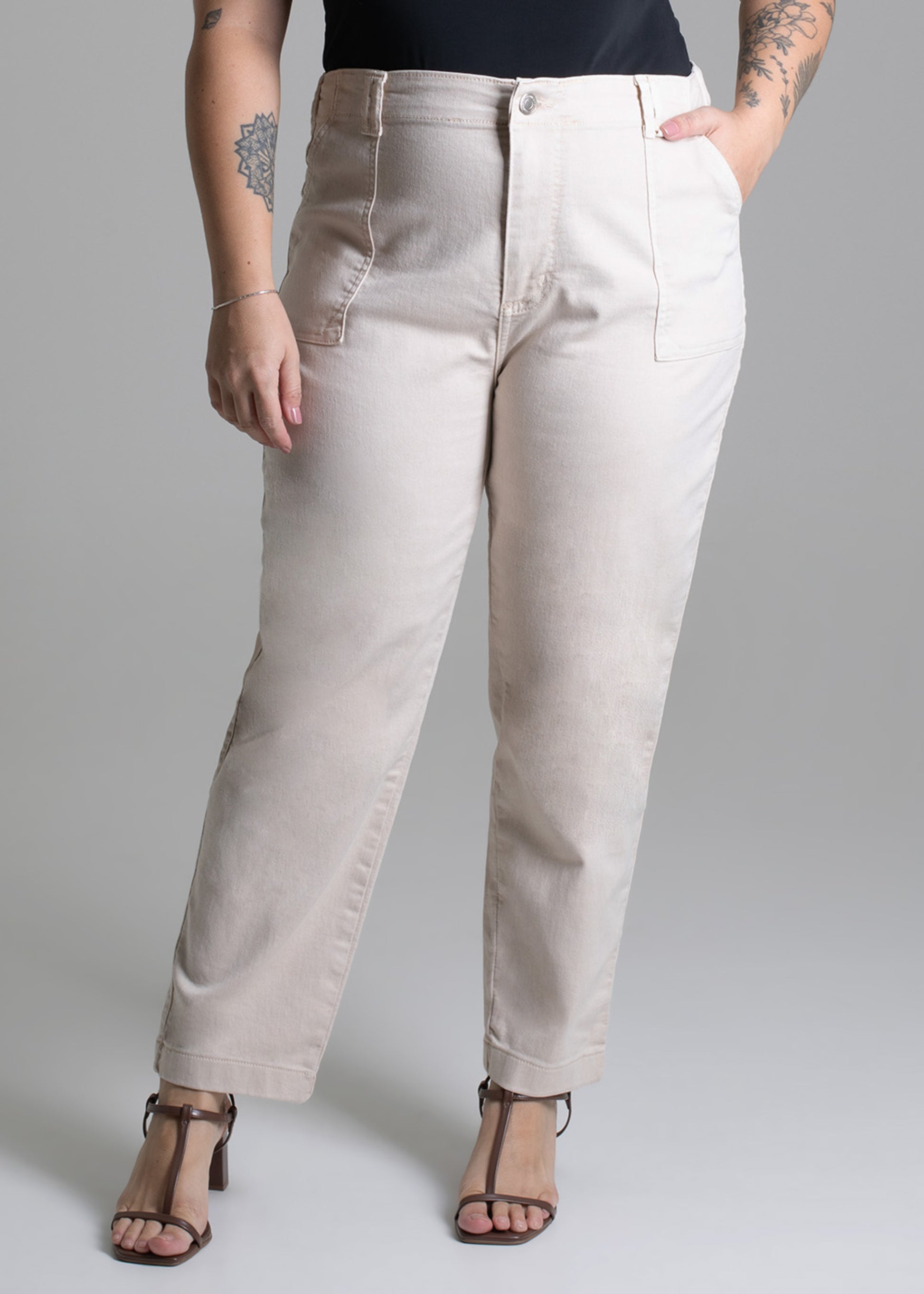 Sawary Plus Size Canvas Pants - 279029