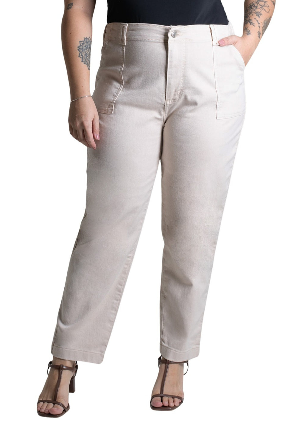 Sawary Plus Size Canvas Pants - 279029