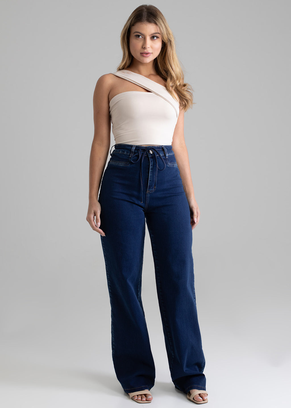 Sawary Wide Leg Jeans Pants - 279087