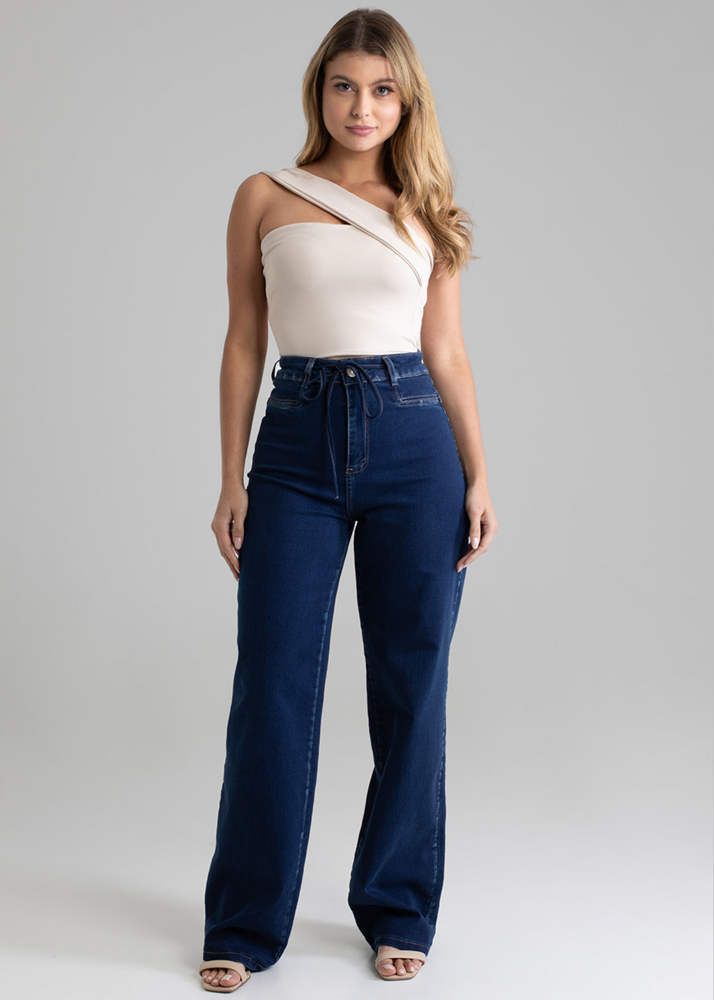Sawary Wide Leg Jeans Pants - 279087
