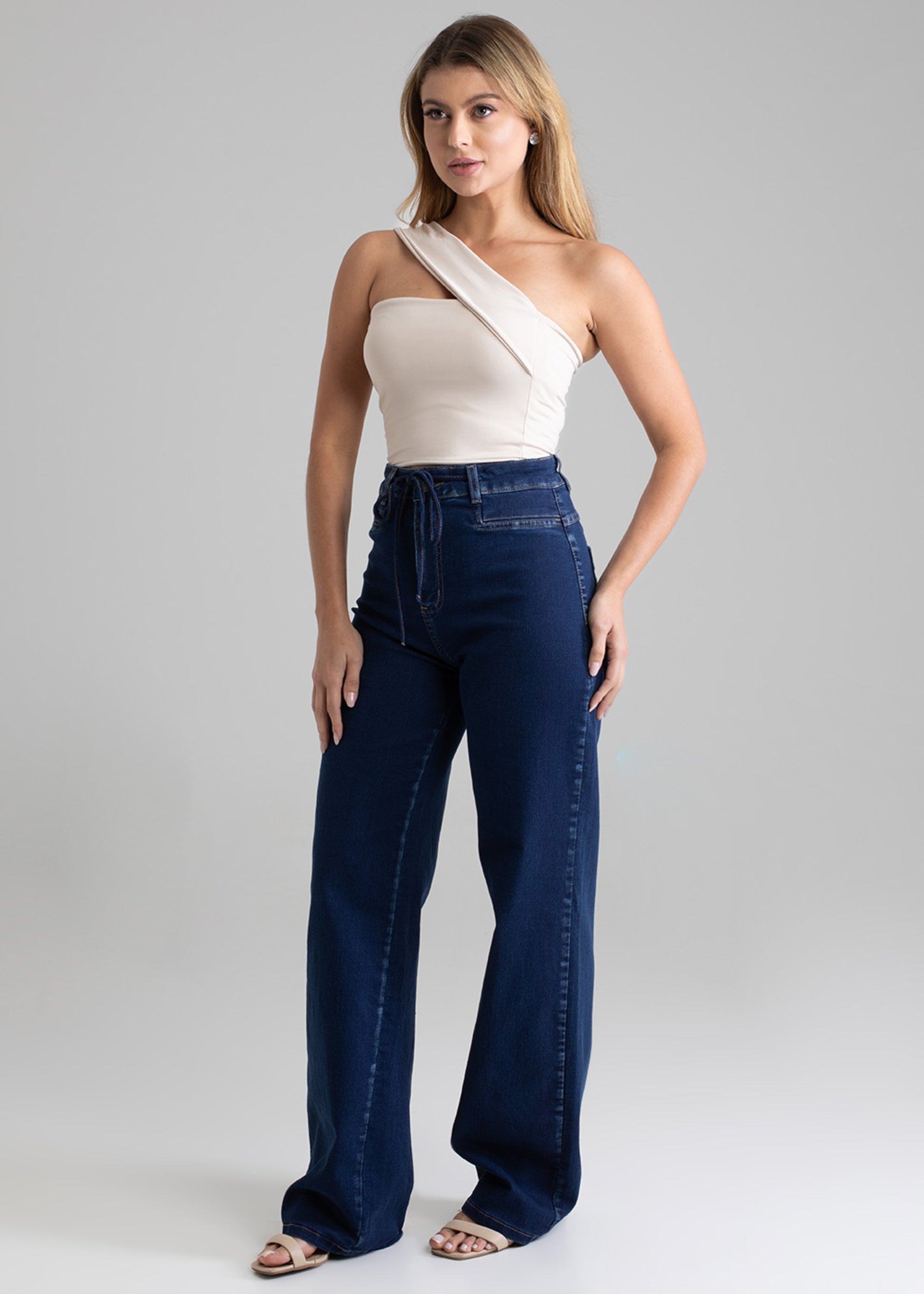 Sawary Wide Leg Jeans Pants - 279087