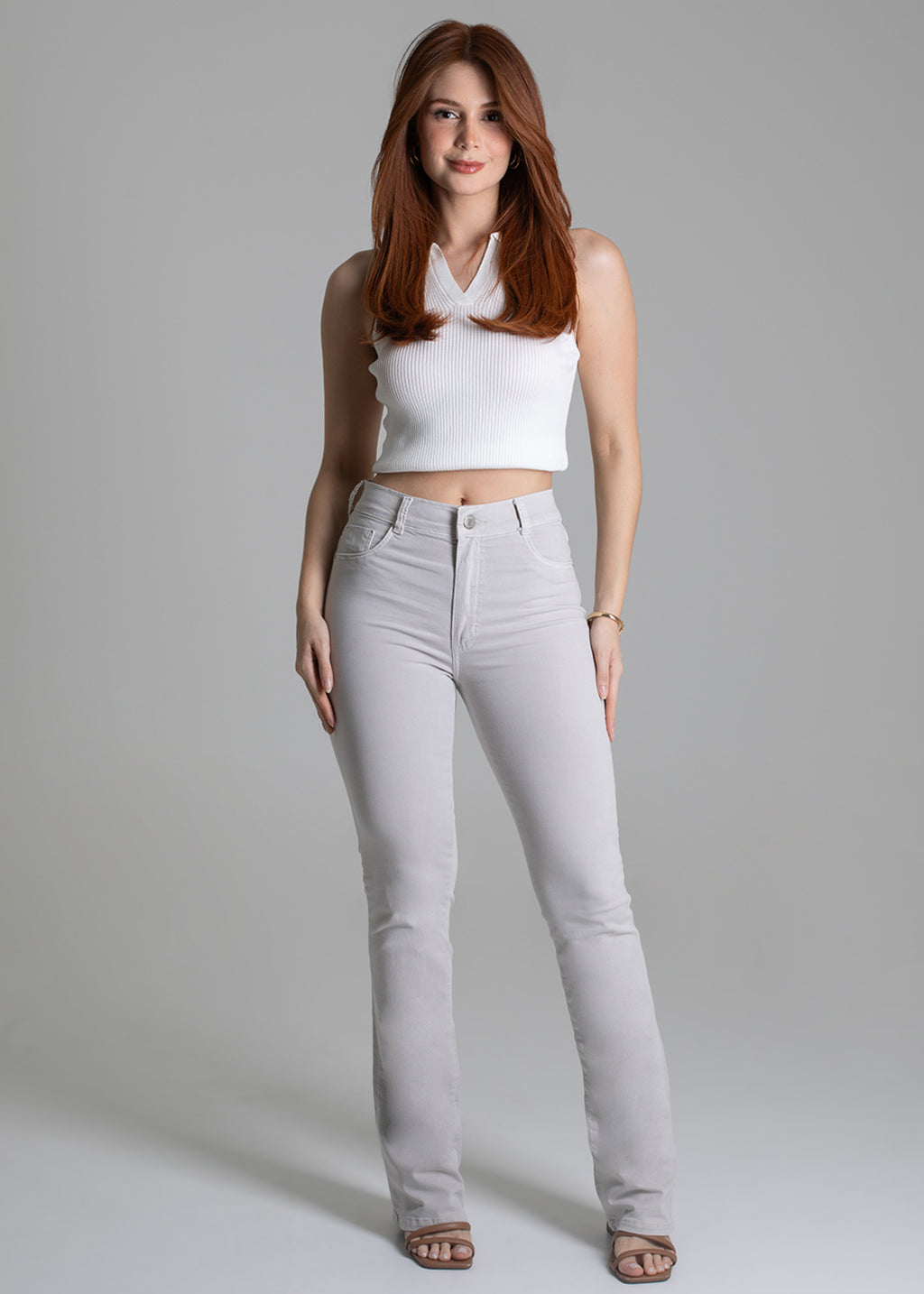 Sawary Boot Cut Canvas Pants - 279126