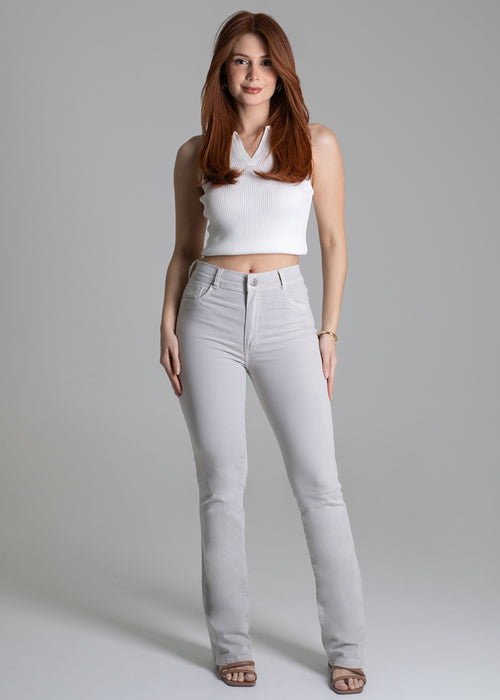 Sawary Boot Cut Canvas Pants - 279126