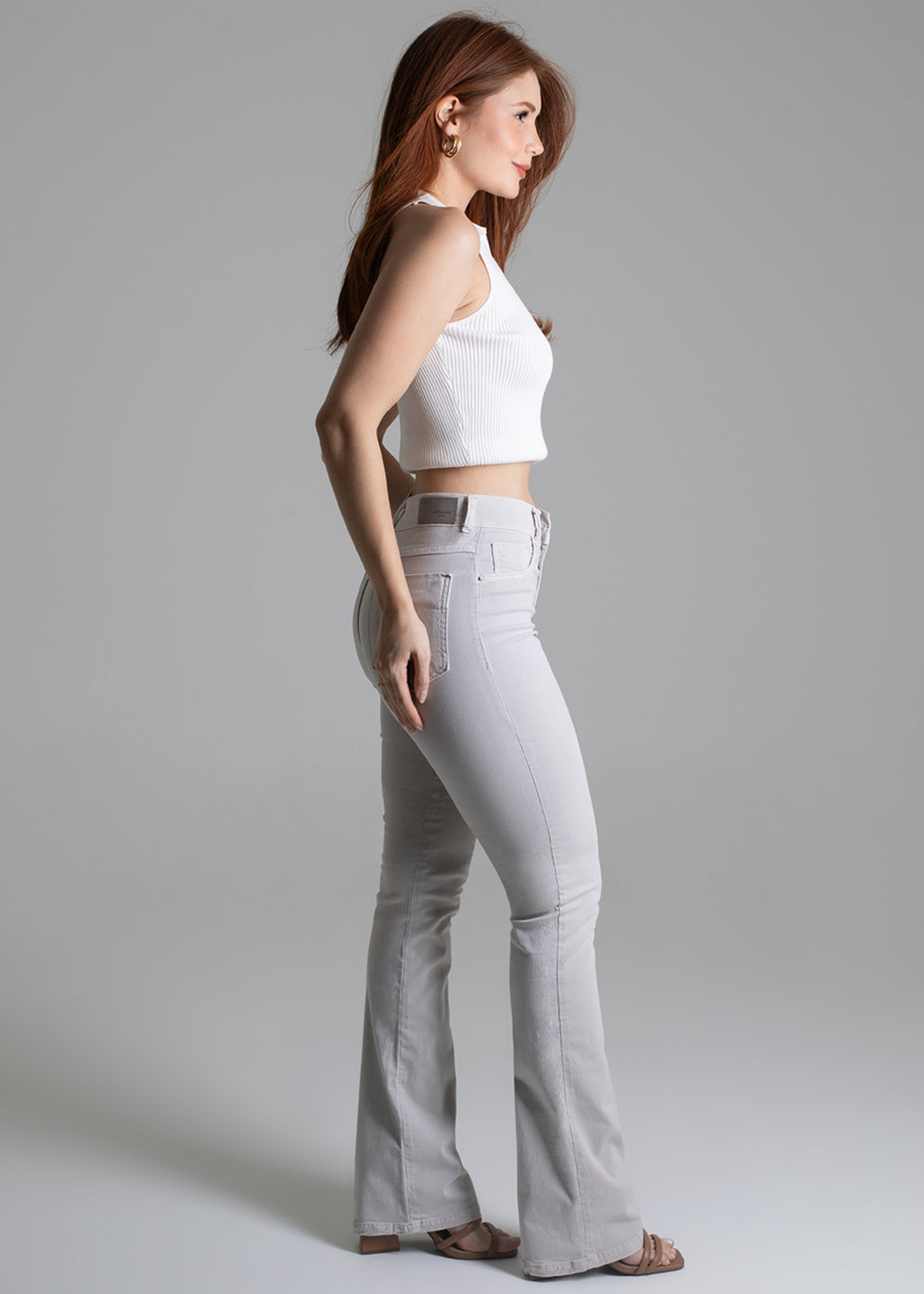 Sawary Boot Cut Canvas Pants - 279126