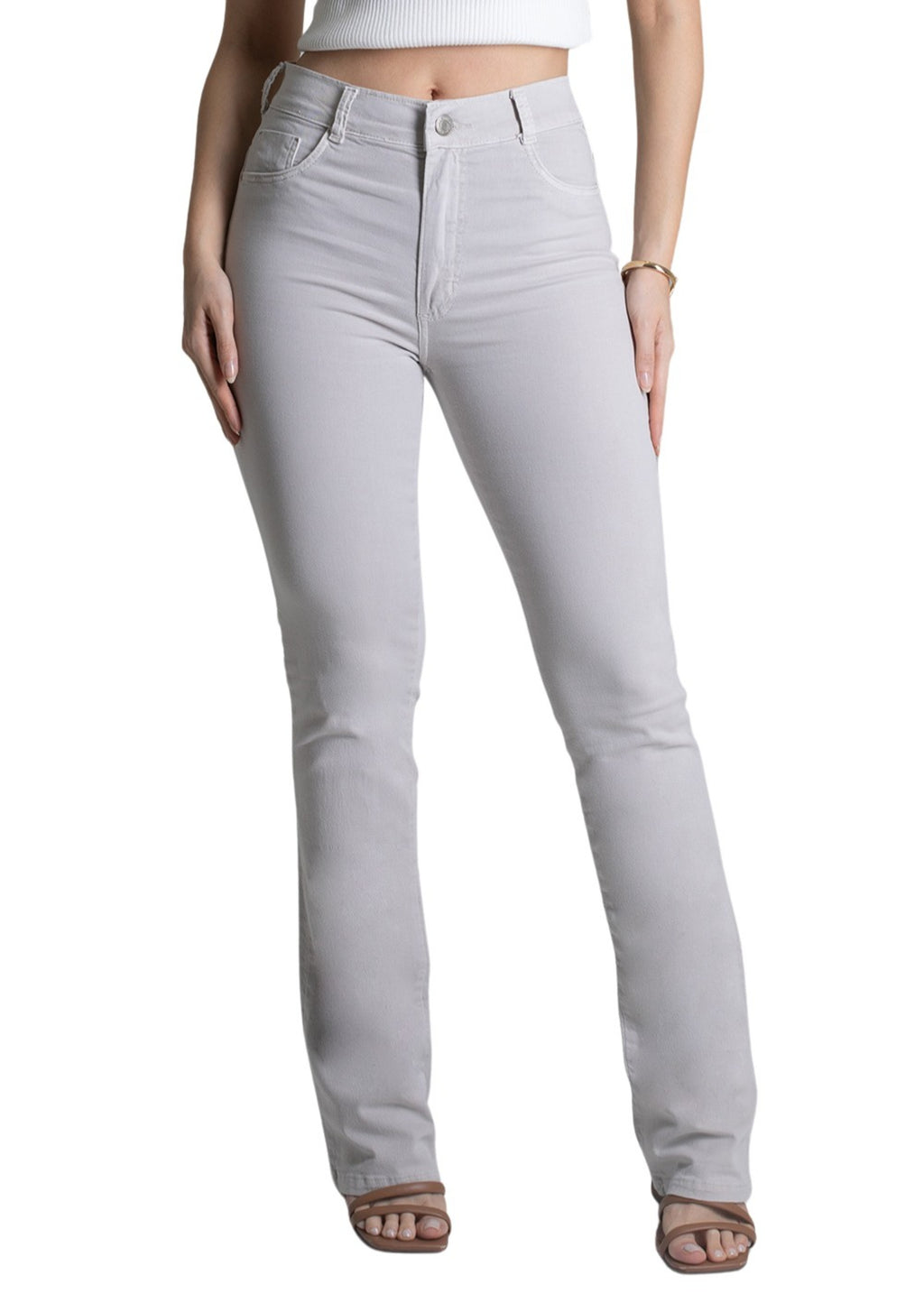 Sawary Boot Cut Canvas Pants - 279126