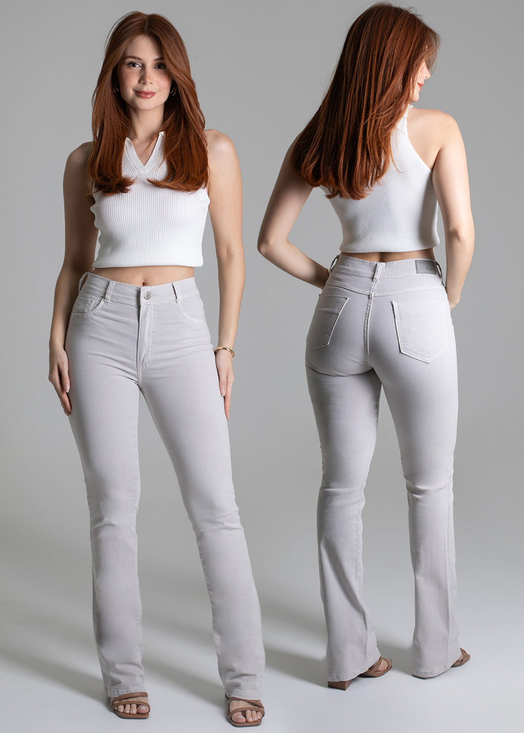 Sawary Boot Cut Canvas Pants - 279126