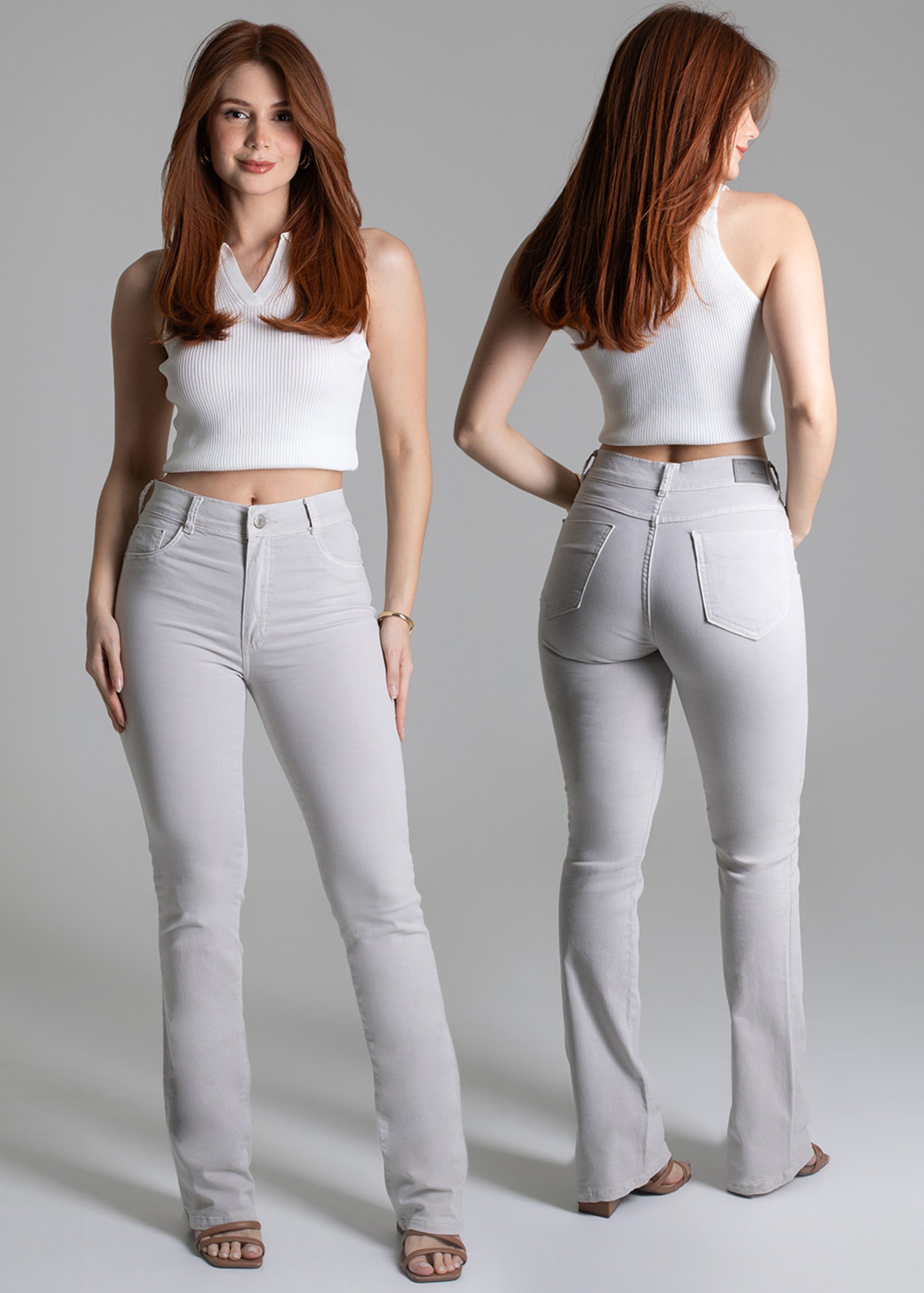 Sawary Boot Cut Canvas Pants - 279126