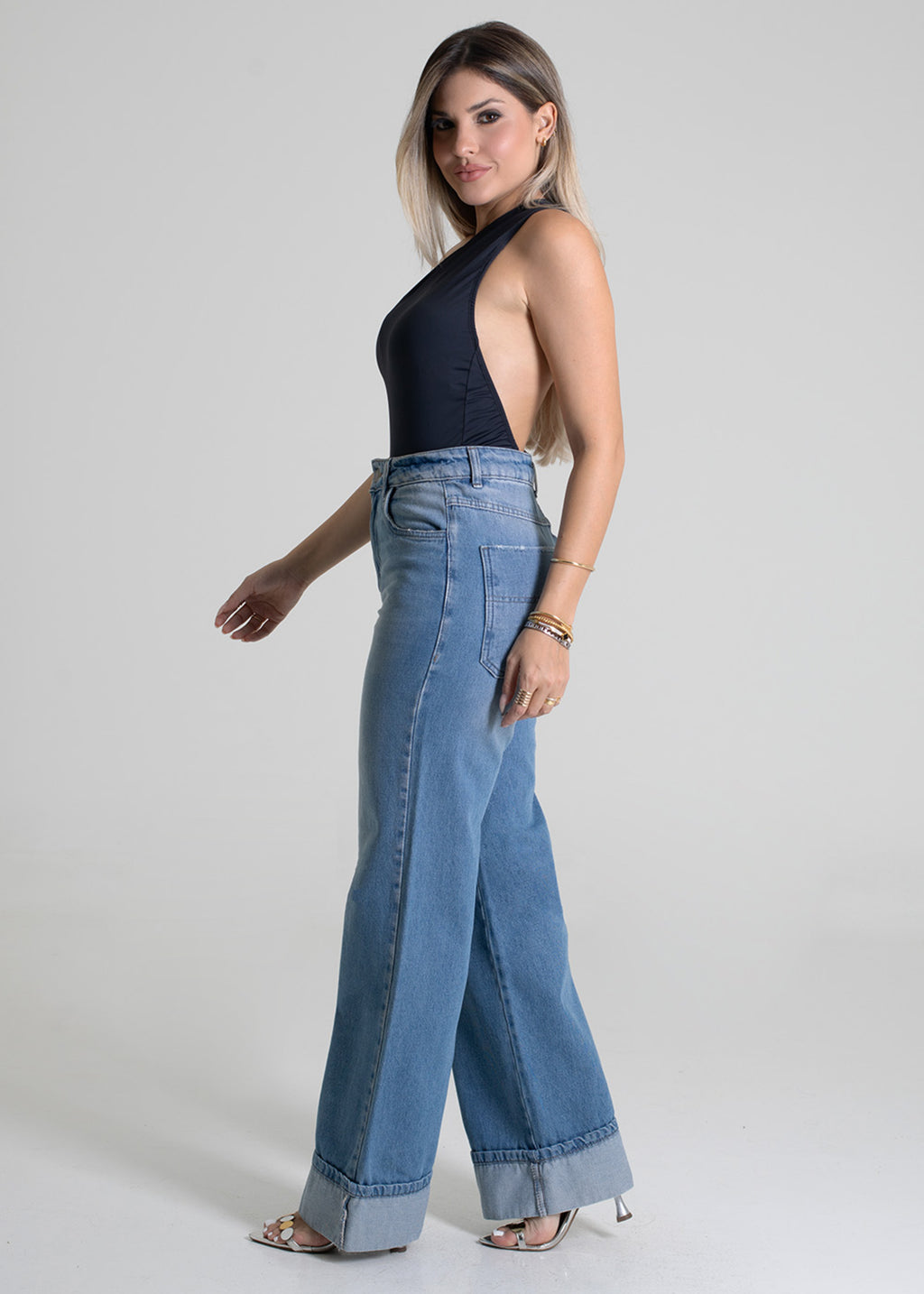Sawary Wide Leg Jeans Pants - 279139