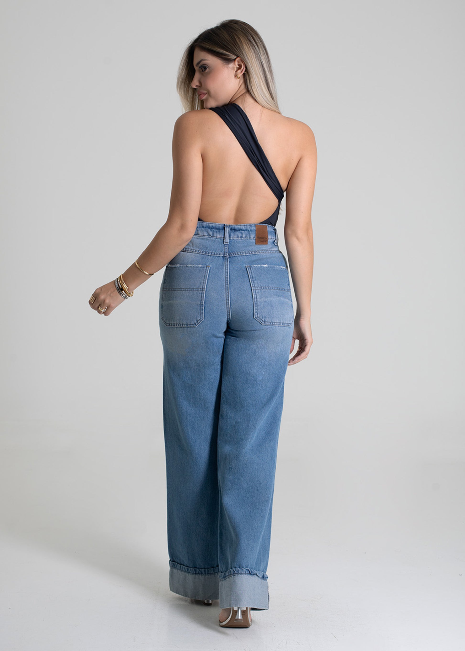 Sawary Wide Leg Jeans Pants - 279139