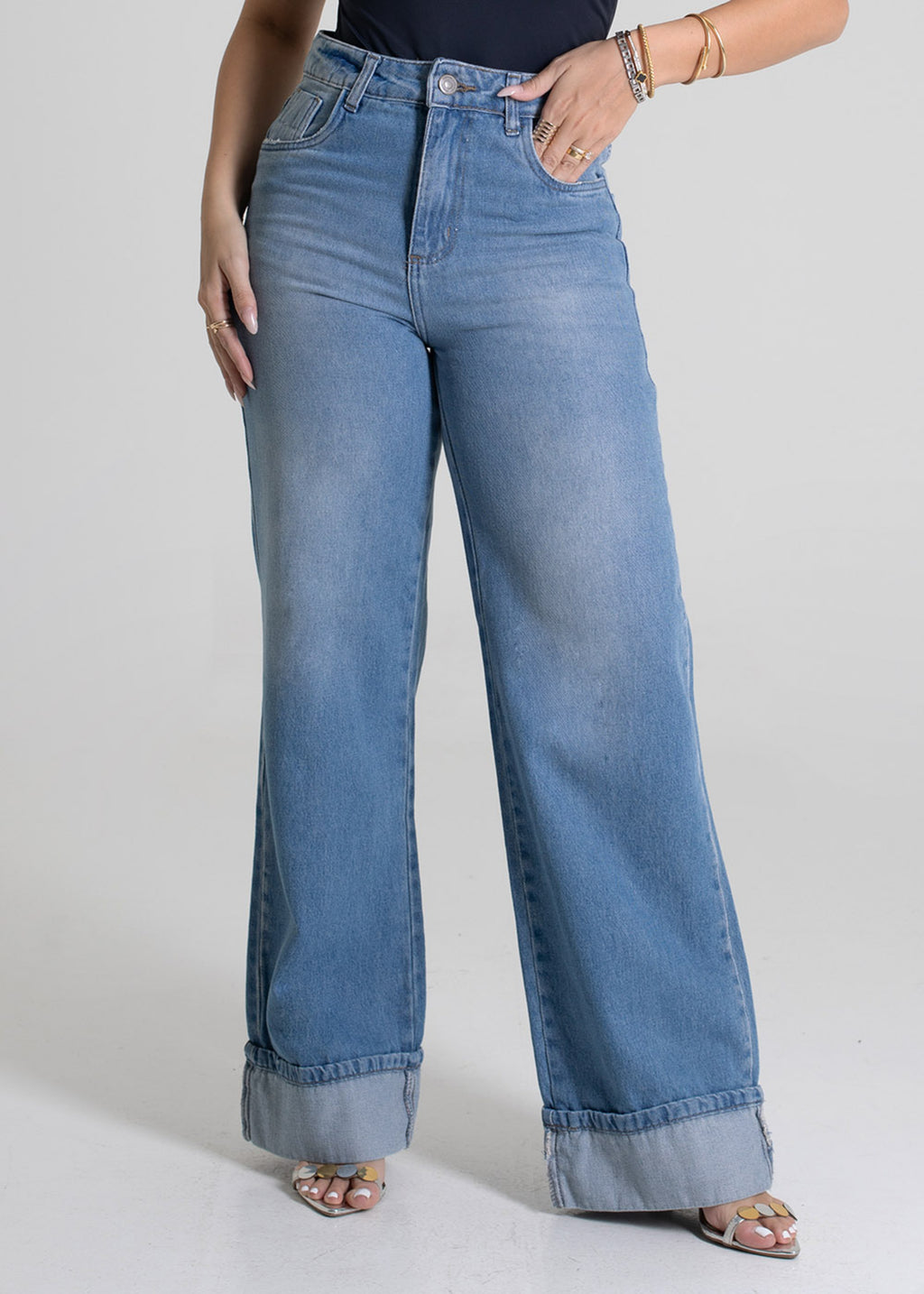 Sawary Wide Leg Jeans Pants - 279139