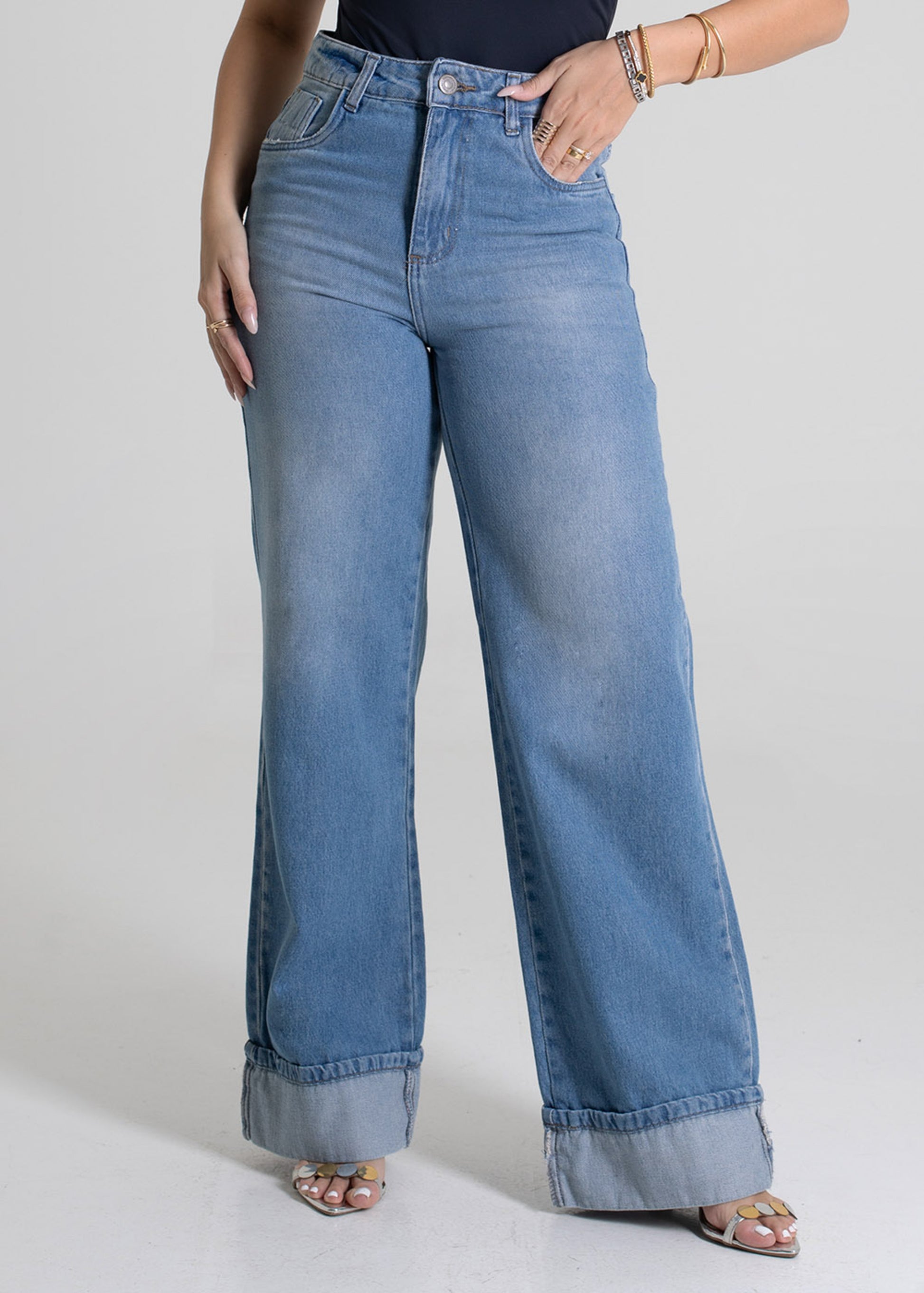 Sawary Wide Leg Jeans Pants - 279139