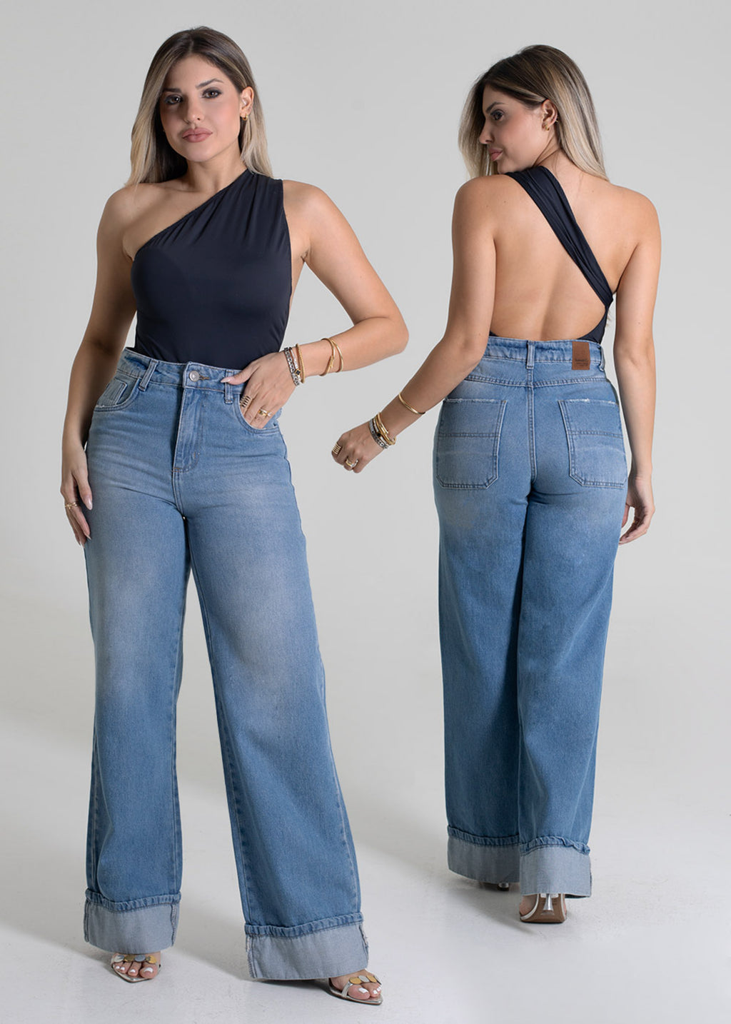 Sawary Wide Leg Jeans Pants - 279139