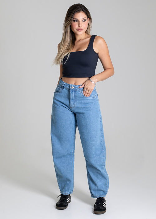 Sawary Barrel Jeans Pants - 279268 BLUE