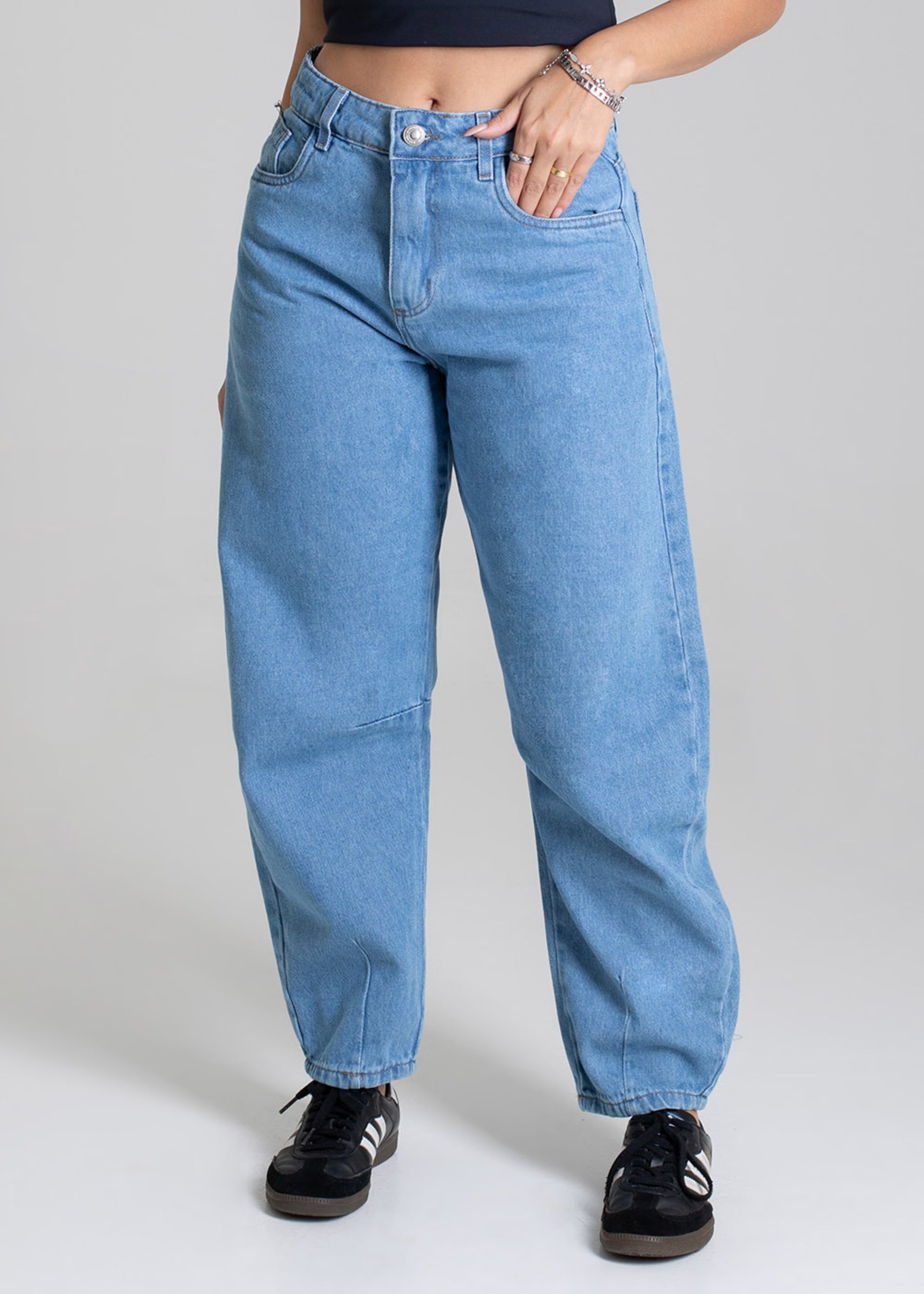 Sawary Barrel Jeans Pants - 279268 BLUE