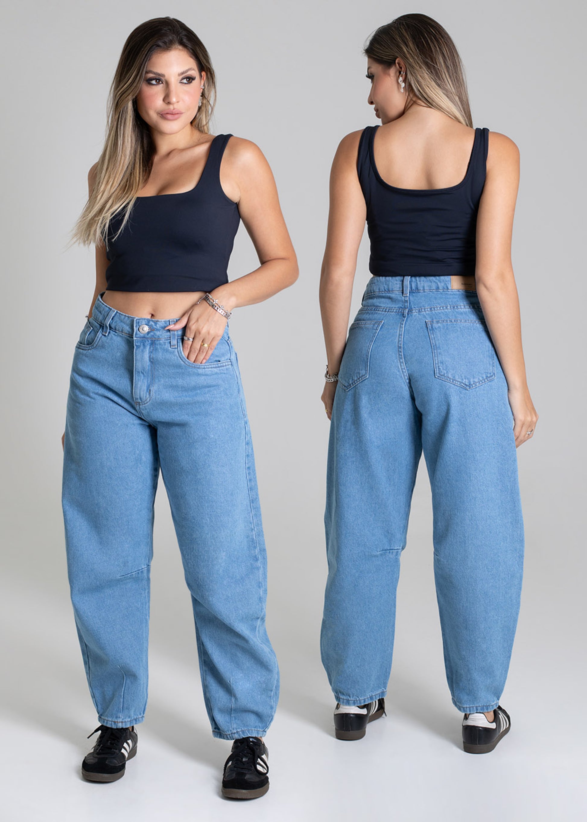Sawary Barrel Jeans Pants - 279268 BLUE