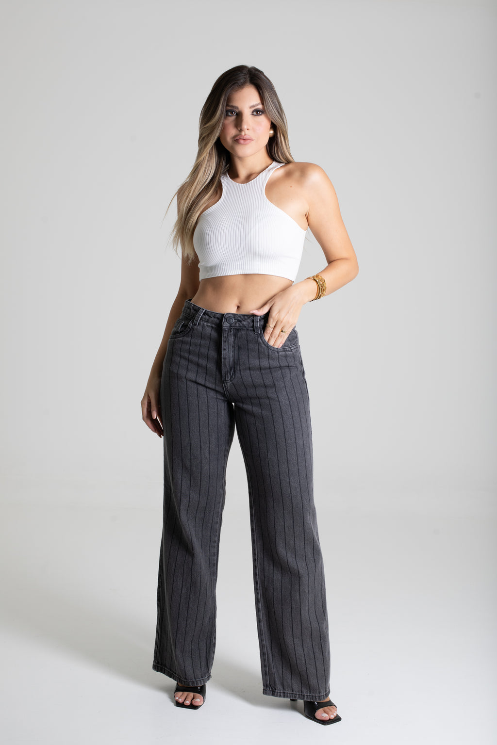 Sawary Wide Leg Jeans Pants - 279275