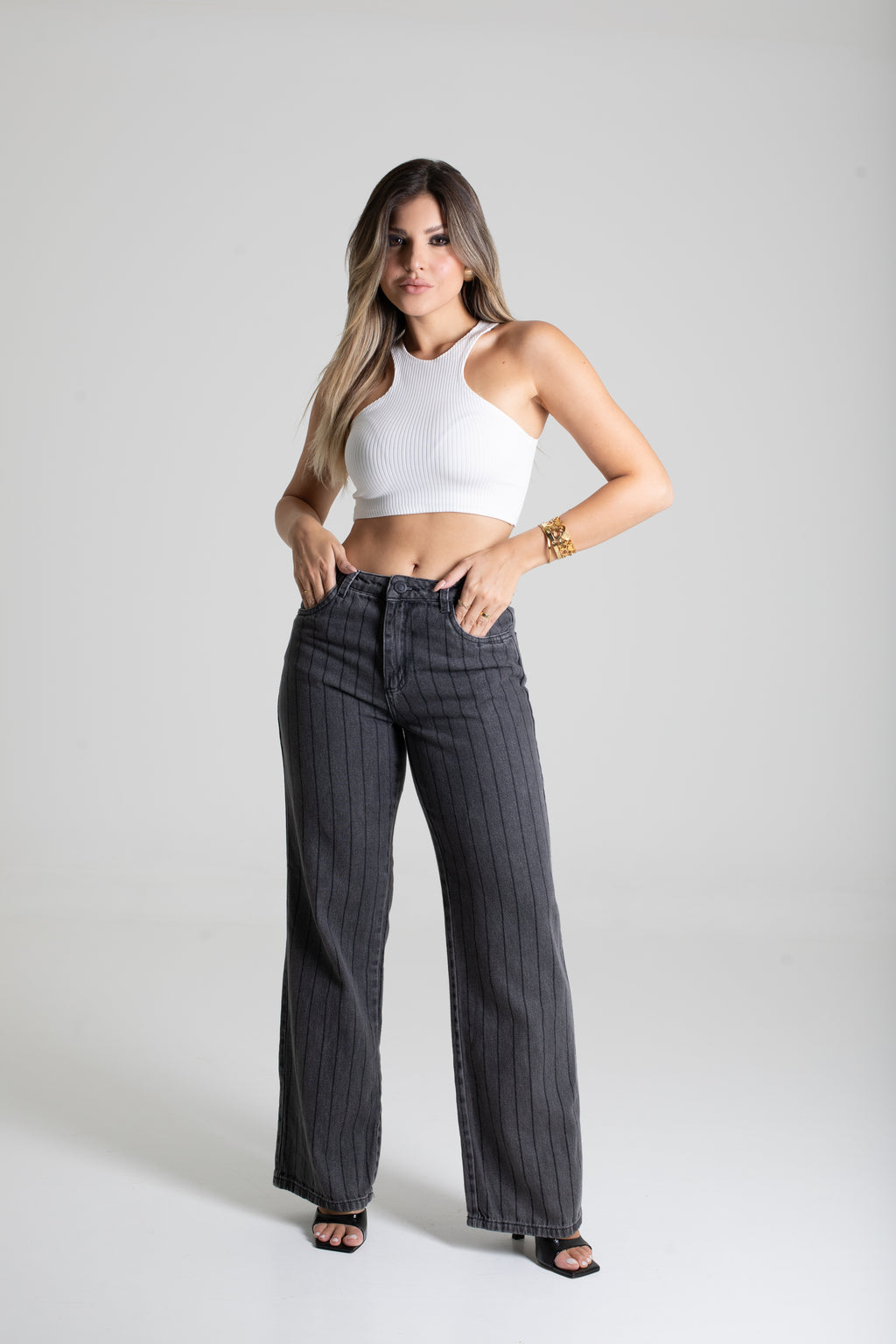 Sawary Wide Leg Jeans Pants - 279275