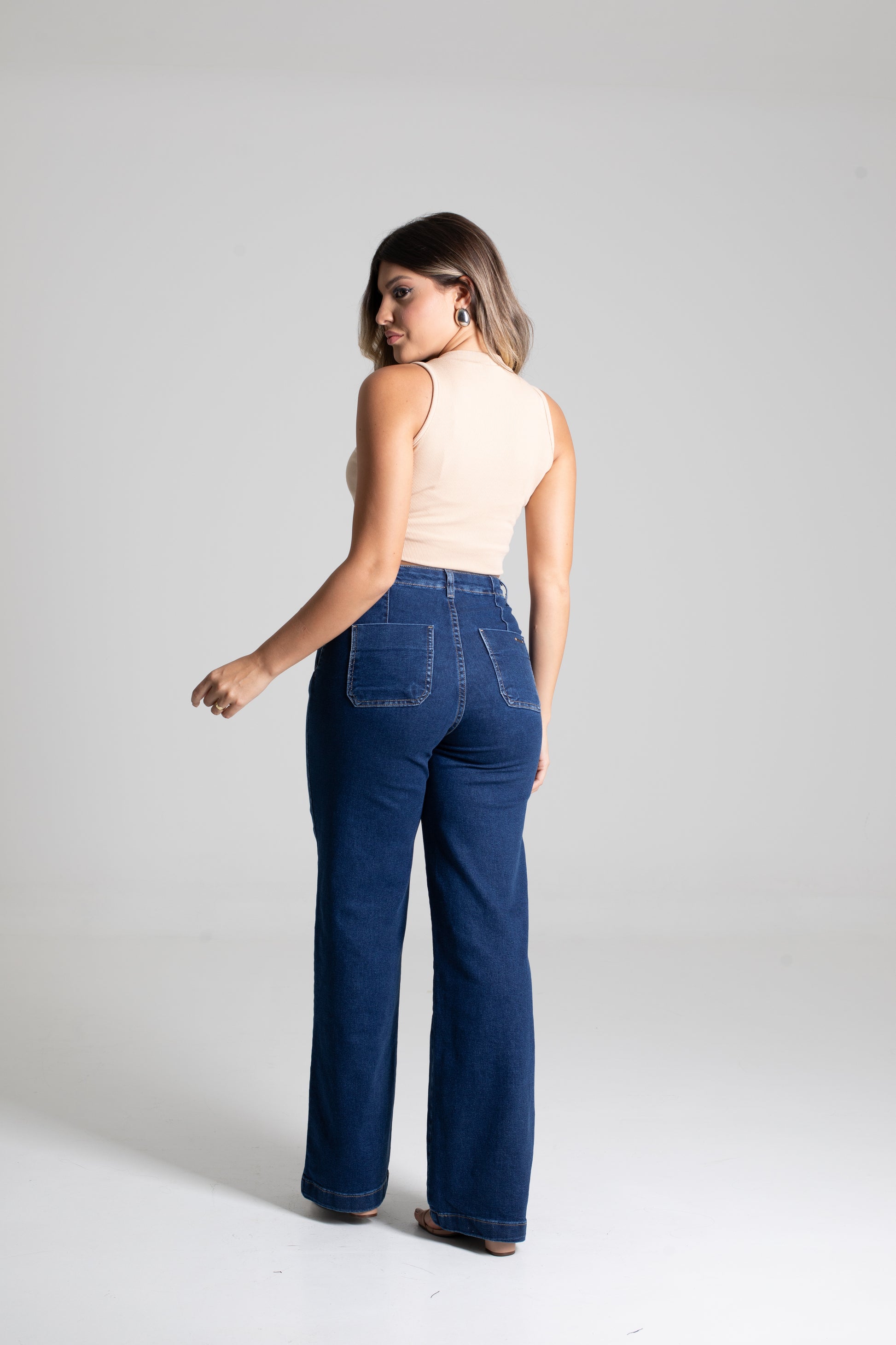Sawary Wide Leg Jeans Pants - 277248